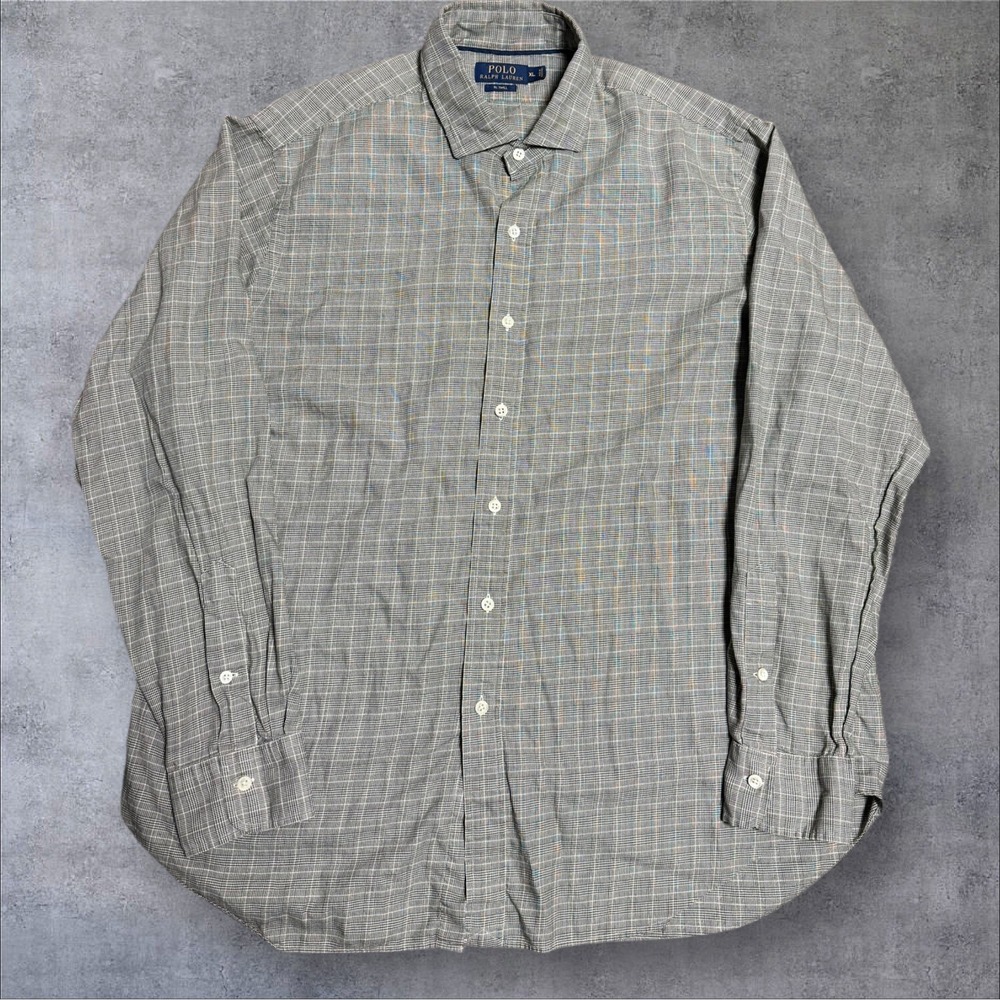 Polo Ralph‎ Lauren RL Twill Button Down Shirt Men XL Gray Plaid Cotton